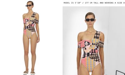 Deco Printed Draped Swimsuit