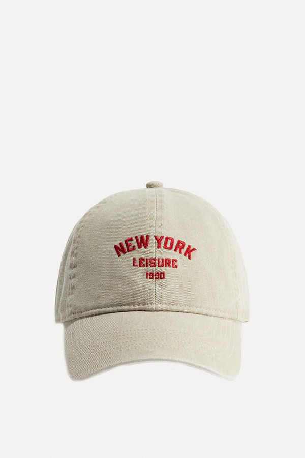 Embroidered-Motif Twill Cap from H&M