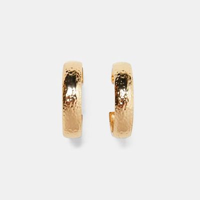 Wide Textured Hoop Earrings from Zara