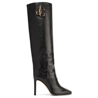 Mahesa 100 Embellished Leather Knee Boots from Jimmy Choo