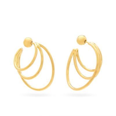Triple-Layered Gold-Vermeil Hoop Earrings from Sohpie Buhai