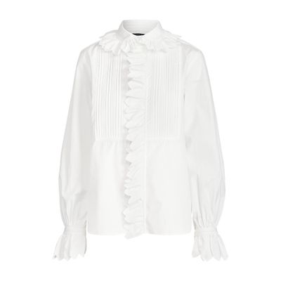 Ruffled Necktie Cotton Shirt from Polo Ralph Lauren