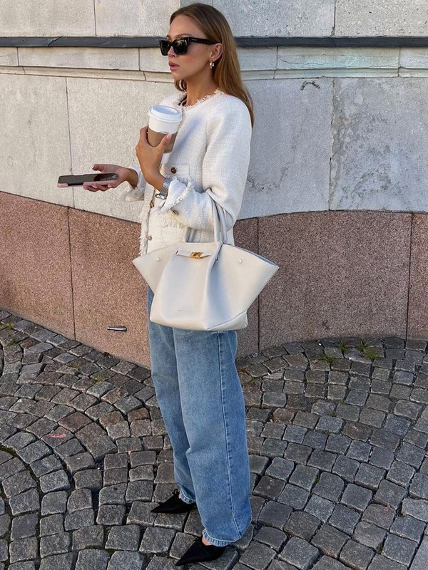 A Look We Love: Tweed Jackets & Oversized Denim