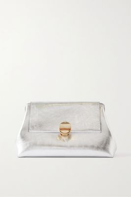 Penelope Metallic Crinkled-Leather Clutch from Chloé + NET SUSTAIN