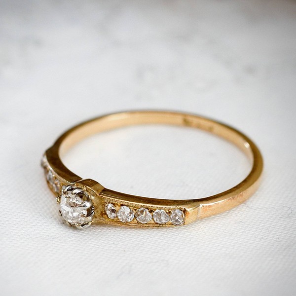 A Dreamy Vintage Diamond Solitaire Engagement Ring