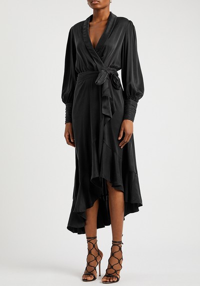 Silk-Satin Midi Wrap Dress from Zimmermann