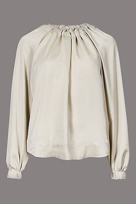 Oversized Ruffle Neck Long Sleeve Blouse from Marks & Spencer