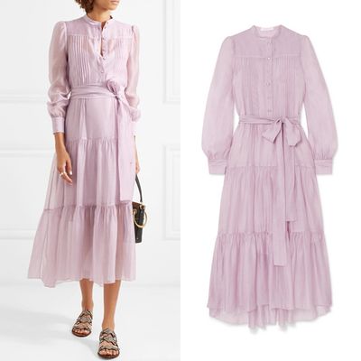 Belted Tiered Organza Midi Dress from See By Chloé