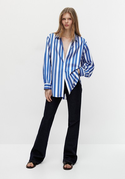 Striped Poplin Shirt from Massimo Dutti