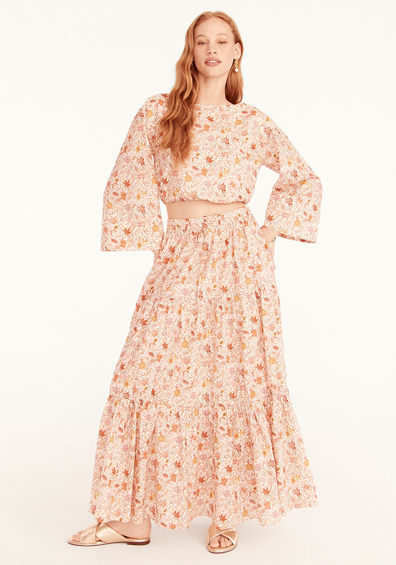 Tiered Organic Cotton Maxi Skirt from J. Crew
