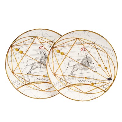 Set Of 2 Leo Ceramic Dessert Plates from Laboratorio Paravicini