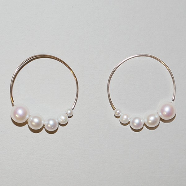Drop Pearl Hoops from Saskia Diez