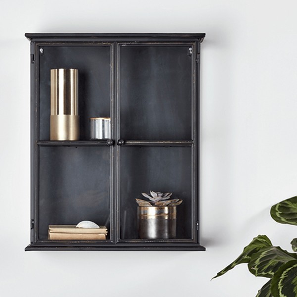 Black Iron Wall Cabinet from Cox and Cox