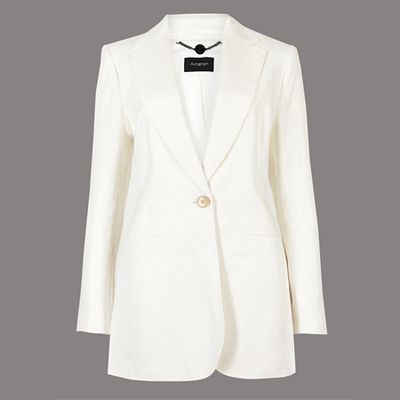 Pure Linen Single Breasted Blazer 