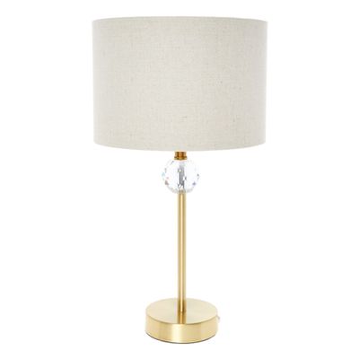 White Faceted Glass Table Lamp
