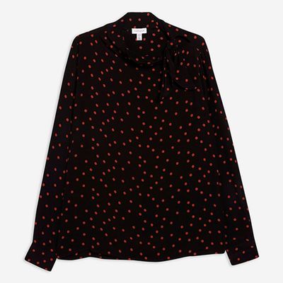 Spotted Pussybow Blouse