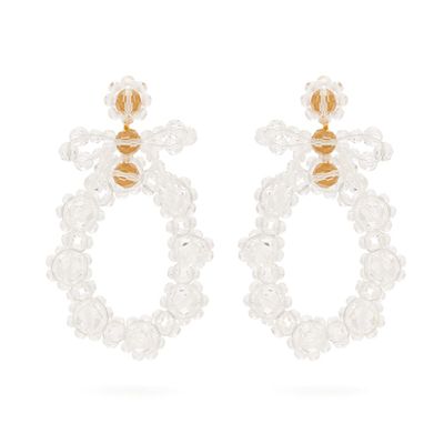 Bow-Crystal Drop Earring