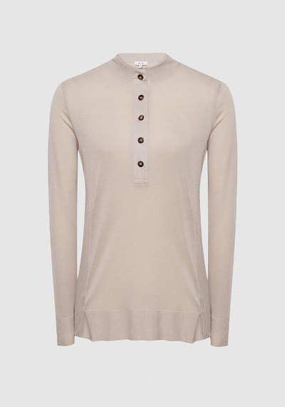 Hallie Blush Fine Jersey Grandad Top