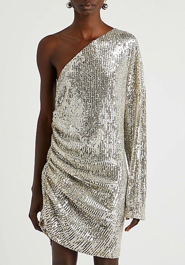 Alexandra One-Shoulder Sequin Mini Dress from In The Mood For Love