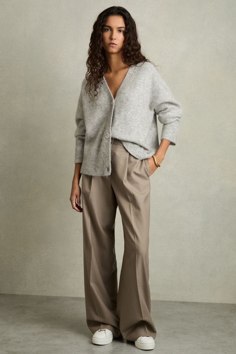 Wool-Blend Brushed Cardigan from Reiss