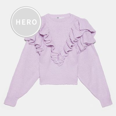 Knit Sweater With Ruffle Trims from Zara 