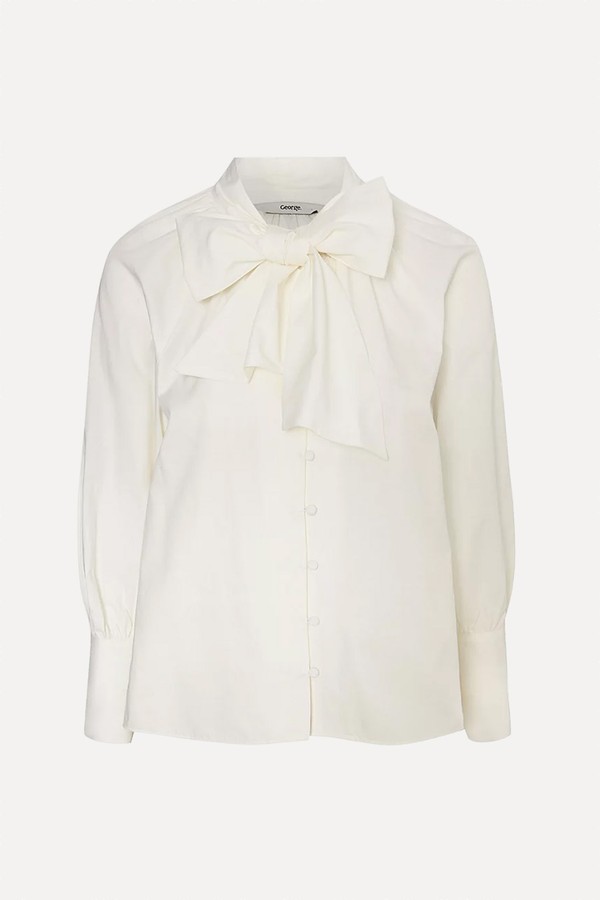 Poplin Bow Neck Shirt from George At ASDA