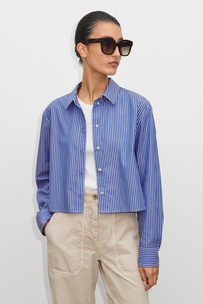 Cropped Boxy Stripe Shirt