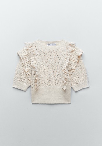 Knit Top With Ruffles from Zara