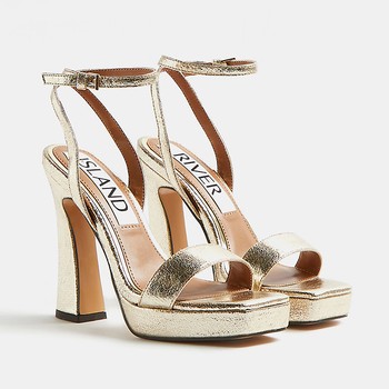 Gold Platform Heels from River Island