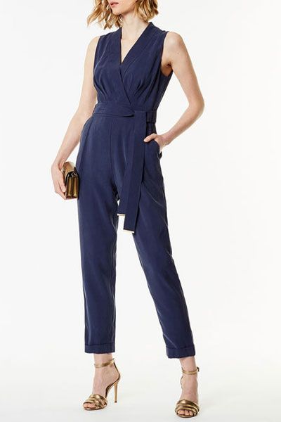 Blue Tailored Jumpsuit