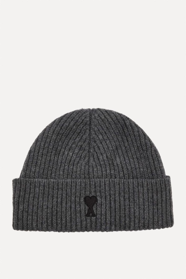 Logo-Embroidered Wool Beanie from Ami Paris