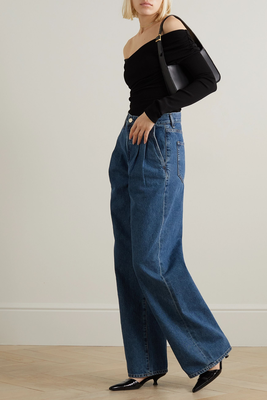 The Edgar Pleated High-Rise Wide-Leg Jeans from Gold Sign