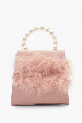 Faux Fur Pearl Handle Bag from Boohoo