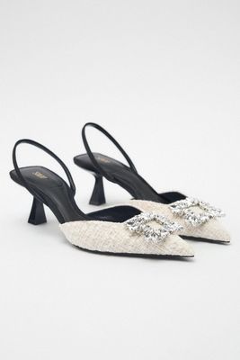 Slingback Rhinestone High-Heel Shoes from Zara