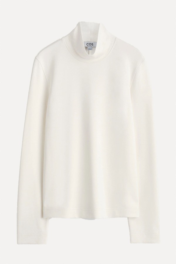 x from HIGH-NECK JERSEY TOP, £55 | COS