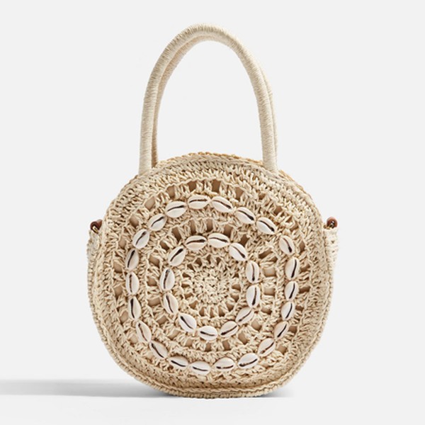 Shell Straw Round Grab Bag from Topshop