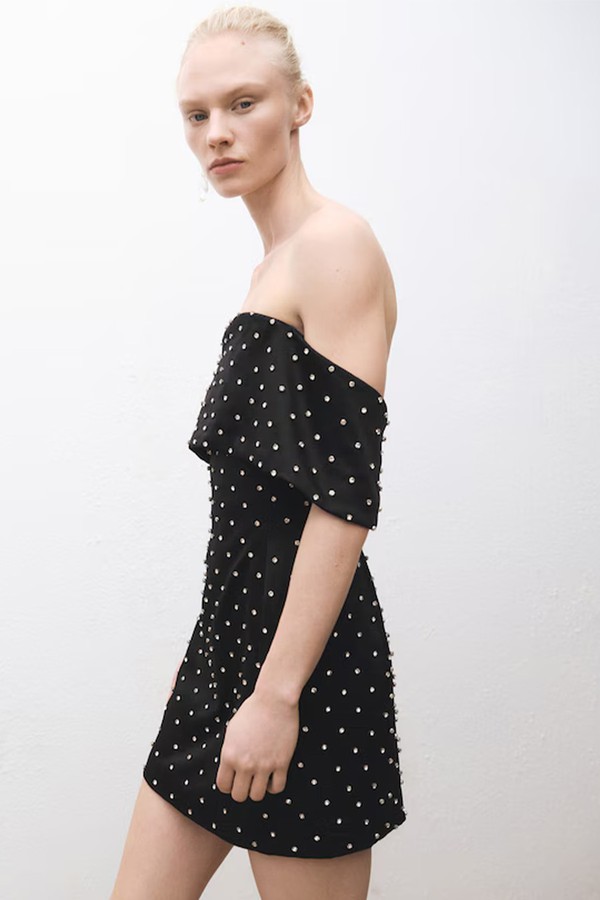 Strapless Dress With Shiny Details