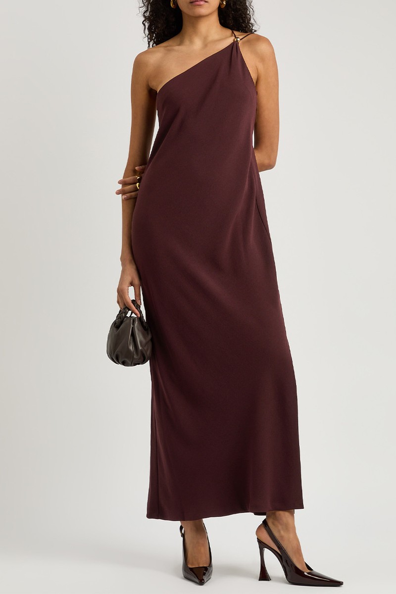One-Shoulder Crepe Maxi Dress from VINCE