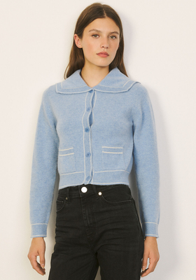 Cropped Cardigan With Tunic Collar  from Sandro