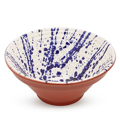 Ribbed Blue Terracotta Splatter Bowl from Liberty