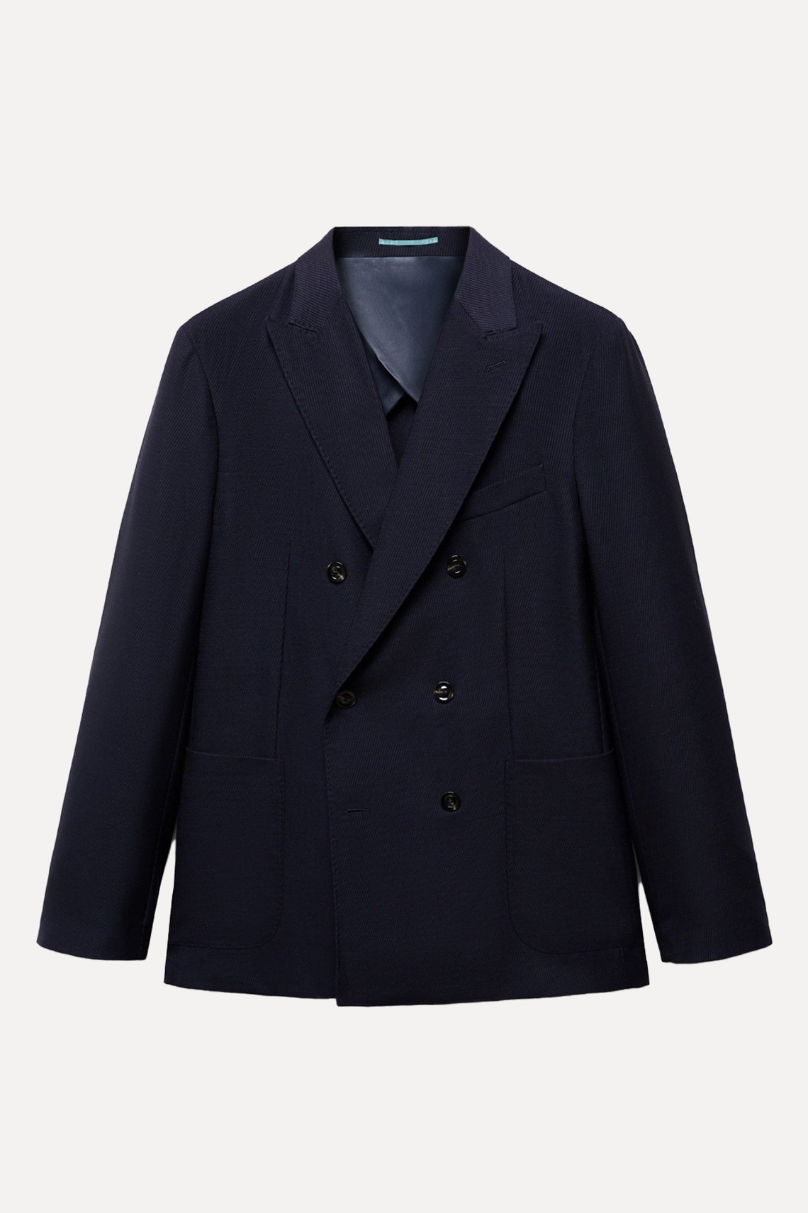 100% Virgin Wool Twill Double-Breasted Jacket from Mango