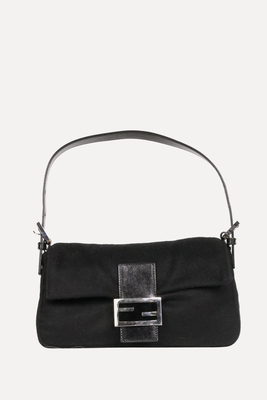 Black Mamma Baguette Felt Shoulder Bag from Fendi