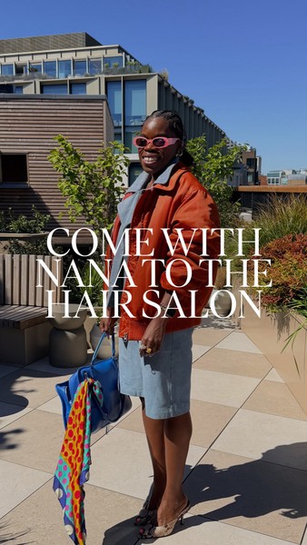 How mega is this hairstyle on Nana? Come with Nana to @amahairsalon for fresh stitch cornrows…