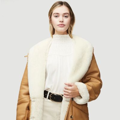 Shearling Cocoon Coat from Frame