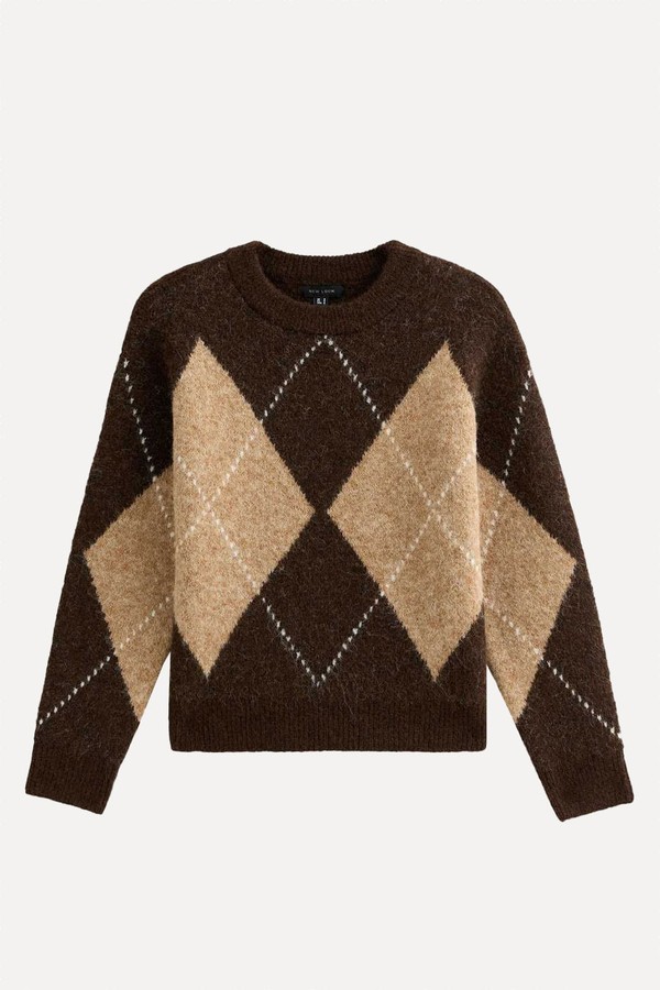 x from Argyle Pattern Crew Neck Jumper, £34.99 | New Look