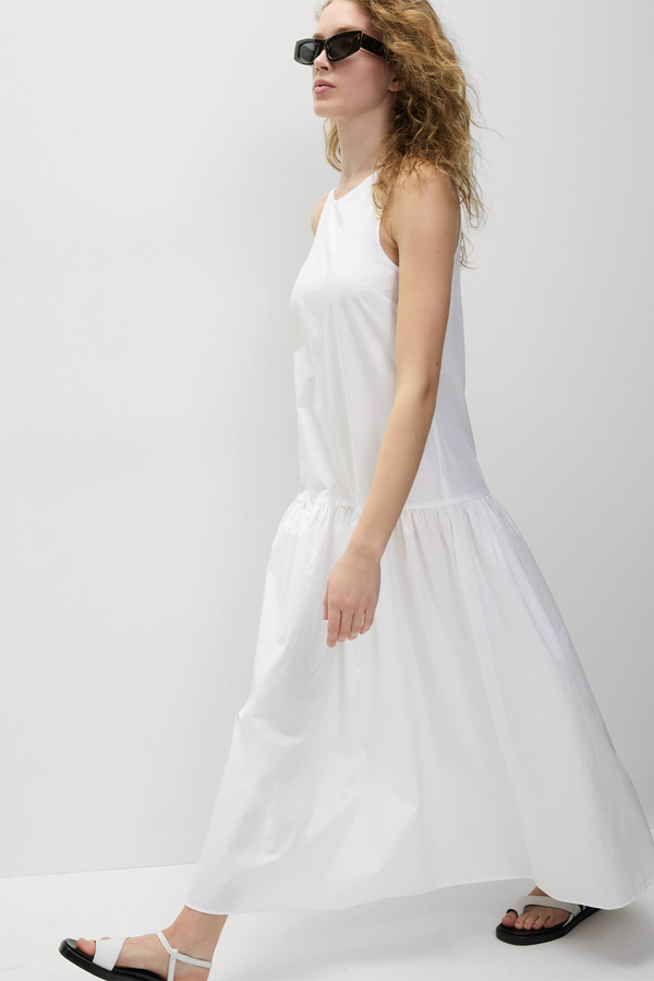 Midaxi Drop Waist Tiered Dress