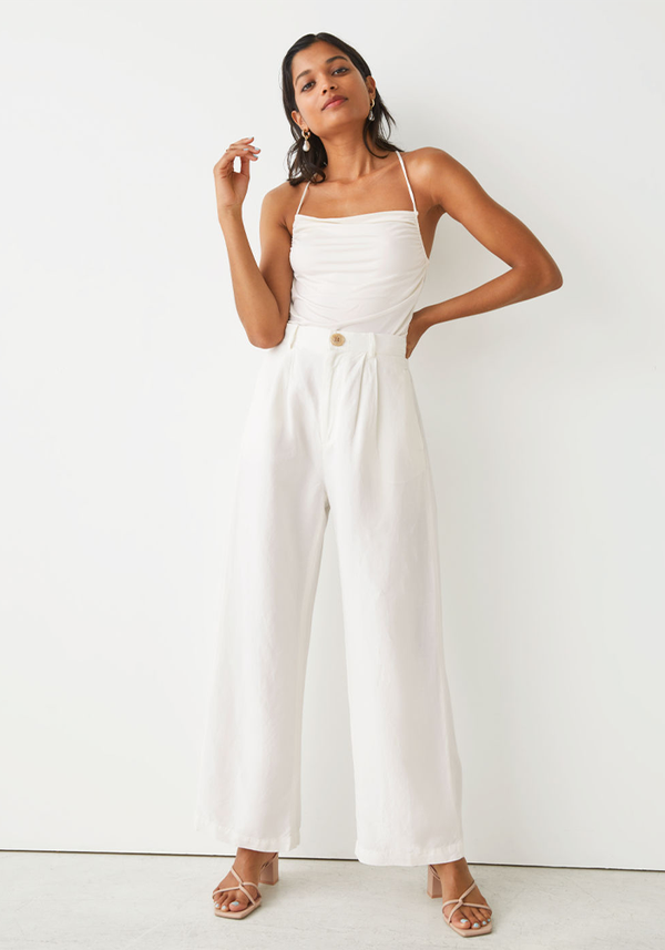 Wide Pleated High Waist Trousers