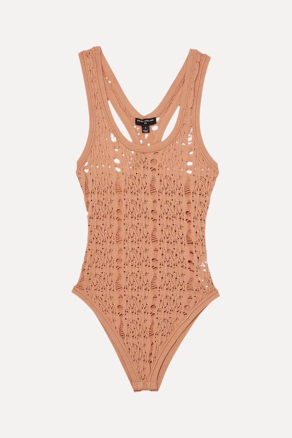 Adaline Scoop-Neck Ladder-Knit Bodysuit from Reiss x Atelier