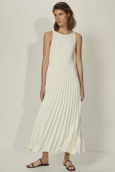 Pleated Halter Neck Dress from Massimo Dutti