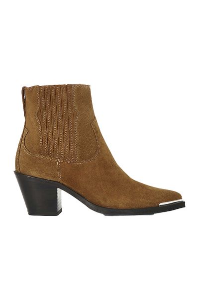 Pointed Toe Western Style Suede Chelsea Boots from The Kooples